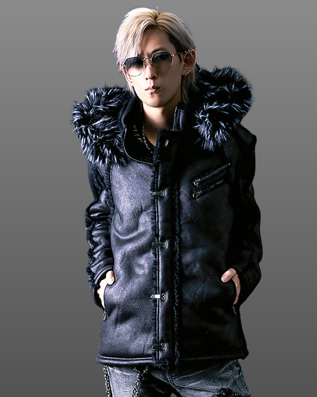 [FUGA] Faux Shearling N2B Jacket with Fur Trim