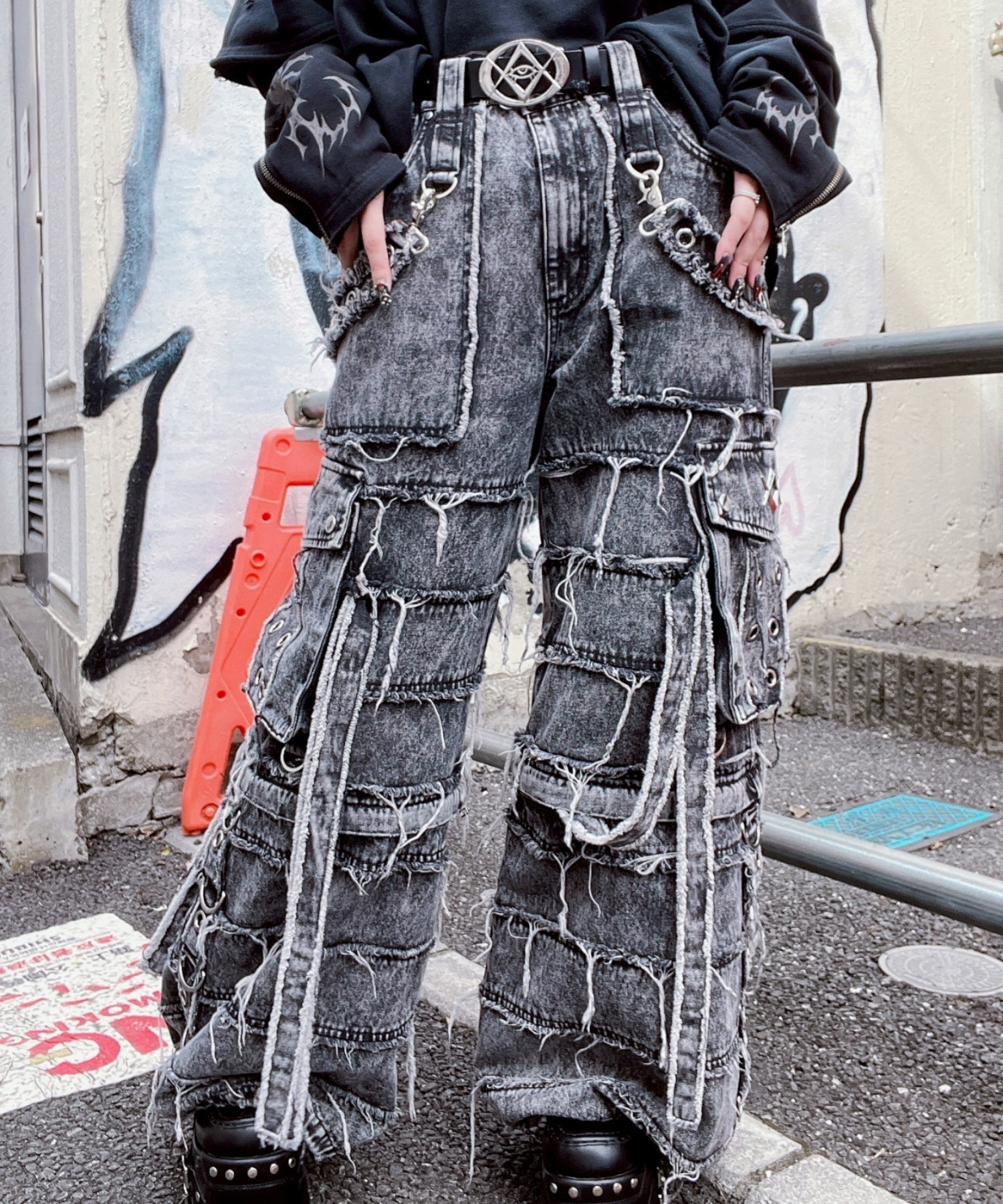 [REFLEM] Patchwork Denim Cargo Pants