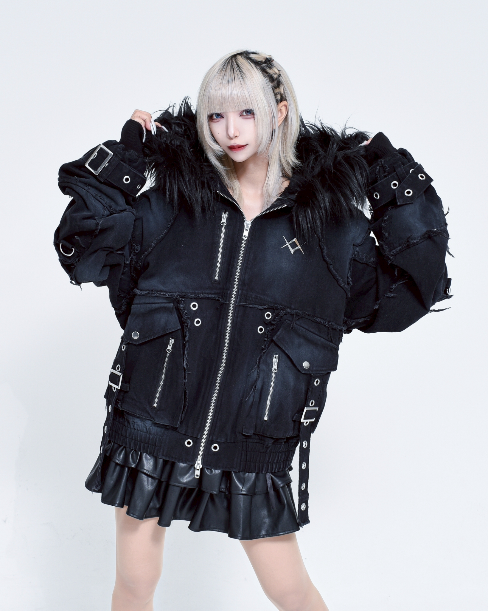[REFLEM] Denim Fringe N2B Jacket